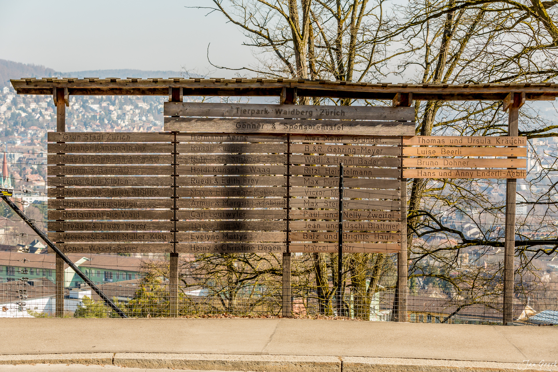 Sponsorentafel Tierpark Waidberg